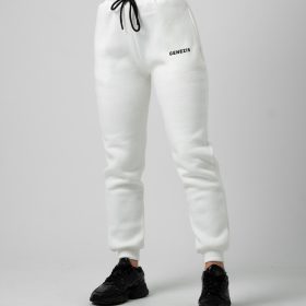 Pantaloni Jogger Unisex "Fluffy", alb