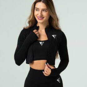 Hanorac crop-top pentru femei "Active", negru