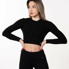 Crop-top "Elegance", negru