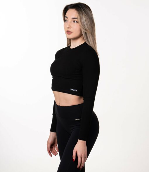 Crop-top "Elegance", negru - imagine 3