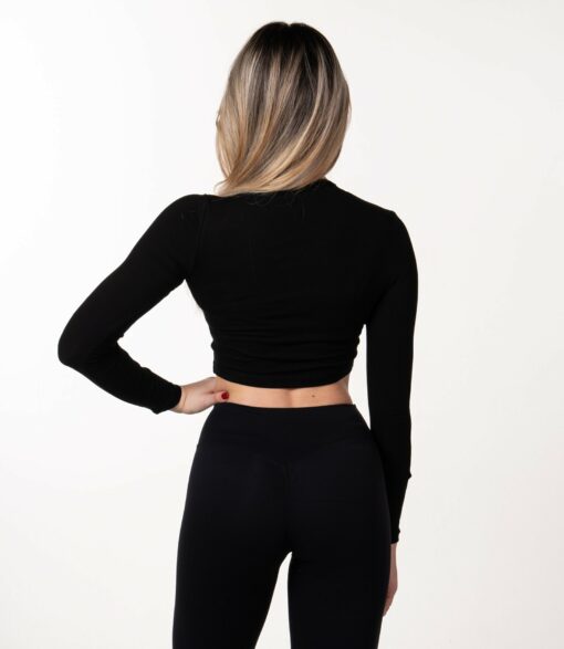 Crop-top "Elegance", negru - imagine 2