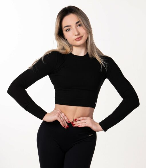 Crop-top "Elegance", negru - imagine 5