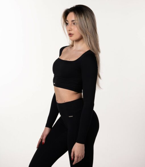 Crop-top "Fancy", negru - imagine 3