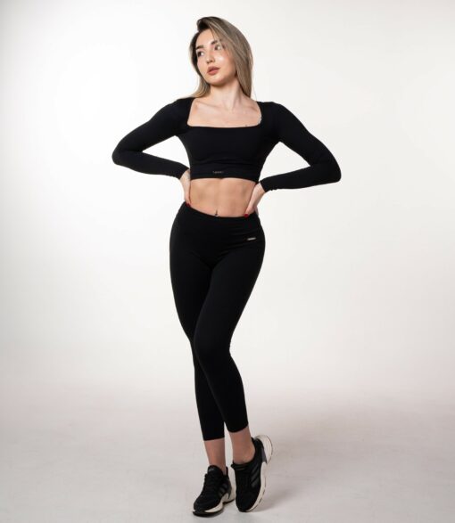 Crop-top "Fancy", negru - imagine 6