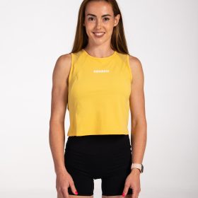 Top crop sport pentru femei "Hybrid", yellow