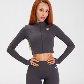 Hanorac crop-top pentru femei "Active", grey