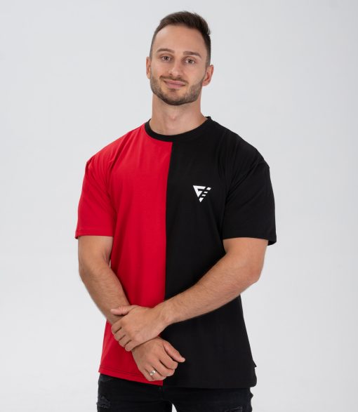 Tricou "Flex", black/red