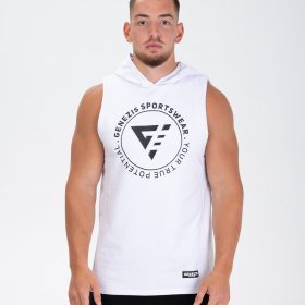 Maiou Hoodie Tank Top "Legacy", white