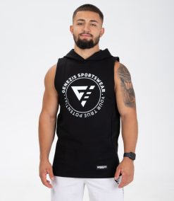 Maiou Hoodie Tank Top "Legacy", black