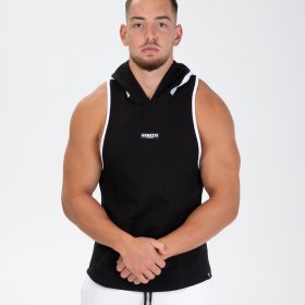 Maiou Hoodie Tank Top "Superb", black/white