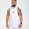 Maiou Hoodie Tank Top "Superb", white/black