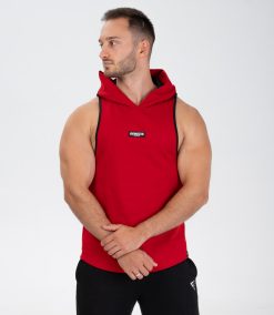 Maiou Hoodie Tank Top "Superb", red/black