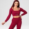 Top Crop "Aspire", bordo