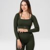 Top Crop "Aspire", dark green