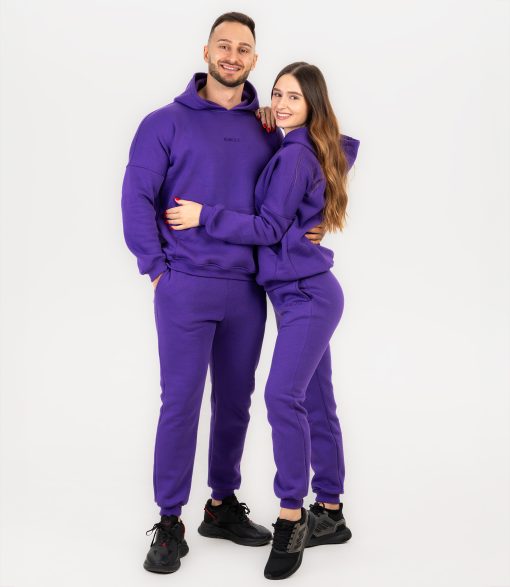 Pantaloni Jogger Unisex "Fluffy", purple - imagine 2