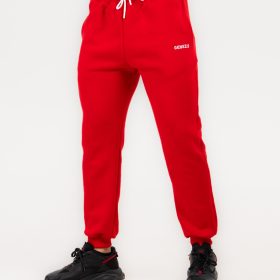 Pantaloni Jogger Unisex "Fluffy", red