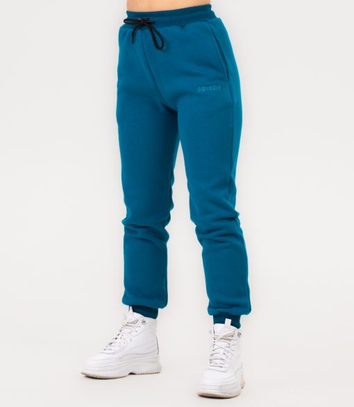 Pantaloni Jogger Unisex "Fluffy", petrol blue - imagine 3