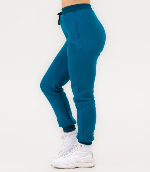 Pantaloni Jogger Unisex "Fluffy", petrol blue - imagine 6