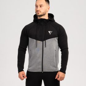 Hanorac cu fermoar "Victory", grey/black