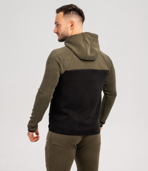 Hanorac cu fermoar "Victory", black/khaki - imagine 2